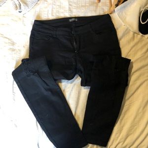 Buffalo women’s black distressed jeans. Size 30